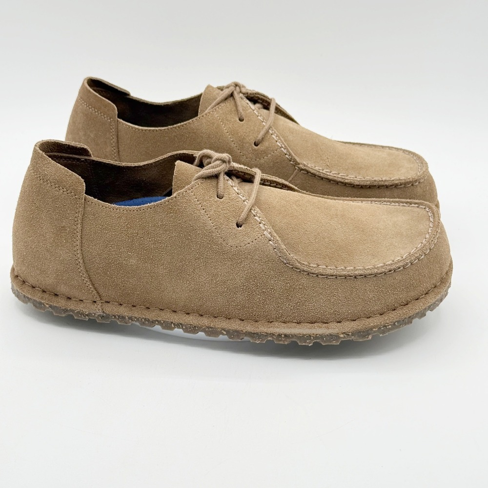 Birkenstock UTTI Lace Up Oxford Size 41‎ / US 8 Mens Gray Taupe Suede NEW